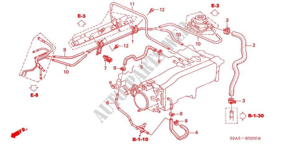 INSTALL PIPE ( '05) for Honda S2000 S2000 2 Doors 6 speed manual 2000