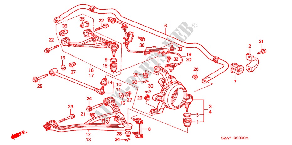 REAR STABILIZER/ REAR LOWER ARM for Honda S2000 S2000 2 Doors 6 speed manual 2000