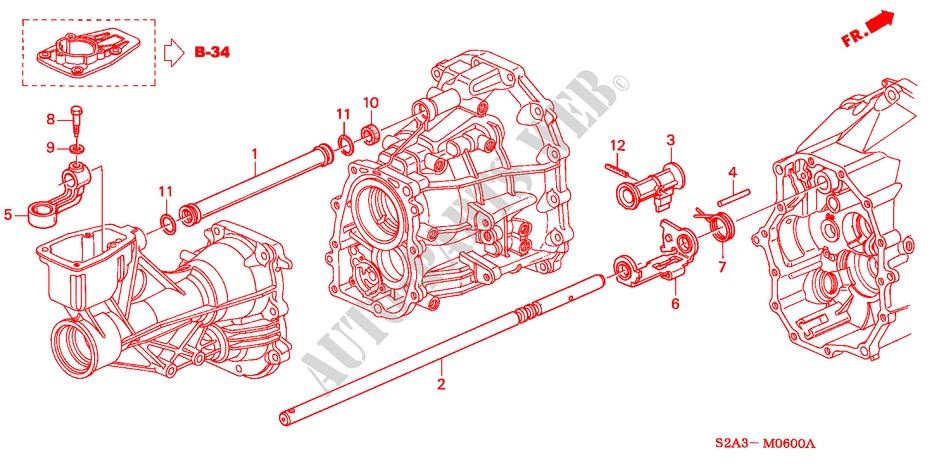 SHIFT ARM for Honda S2000 S2000 2 Doors 6 speed manual 2000