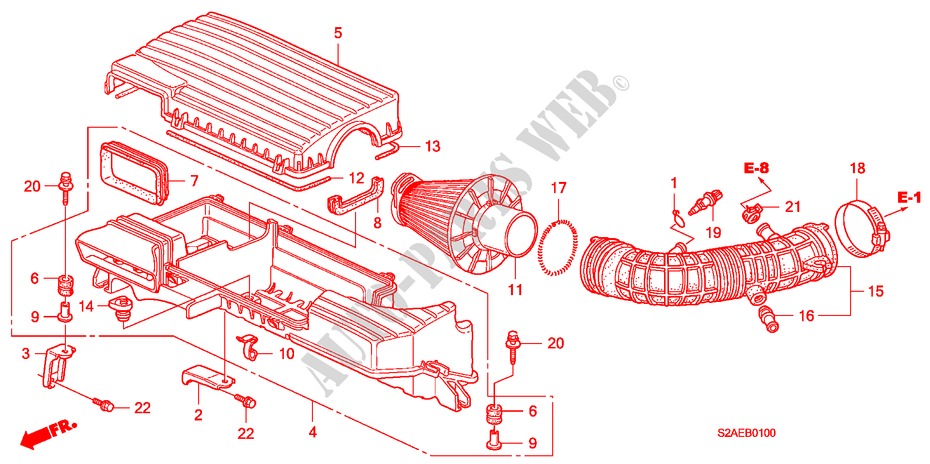 AIR CLEANER for Honda S2000 BASE 2 Doors 6 speed manual 2008