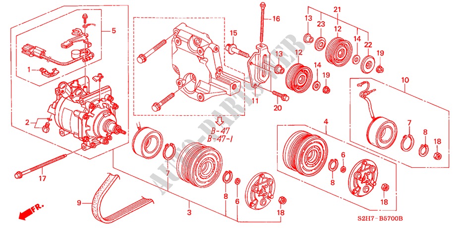 AIR CONDITIONER (COMPRESSOR) for Honda HR-V HR-V 3 Doors 5 speed manual 2000
