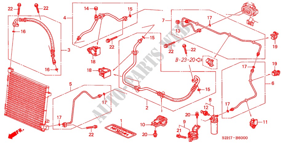 AIR CONDITIONER (HOSES/PIPES) (LH) for Honda HR-V 4WD 3 Doors 5 speed manual 1999