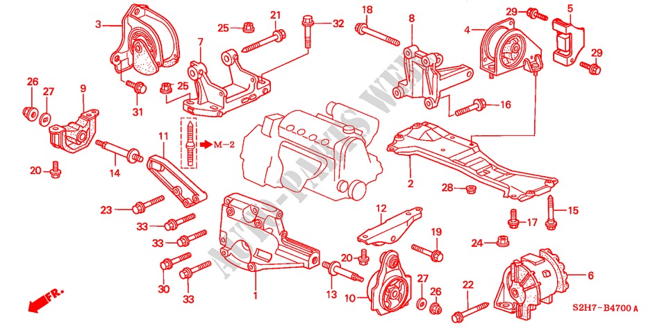 ENGINE MOUNTS (MT) for Honda HR-V HR-V    TUR/ISRAEL 5 Doors 5 speed manual 2001