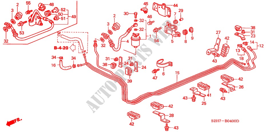 FUEL PIPE for Honda HR-V 4WD     TUR/ISRAEL 3 Doors full automatic 2001