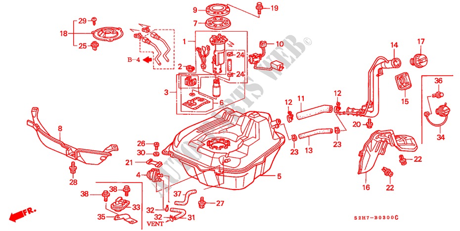 FUEL TANK for Honda HR-V 4WD 3 Doors 5 speed manual 1999