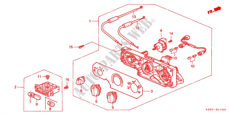 HEATER CONTROL (LH) for Honda HR-V 4WD 3 Doors 5 speed manual 2001
