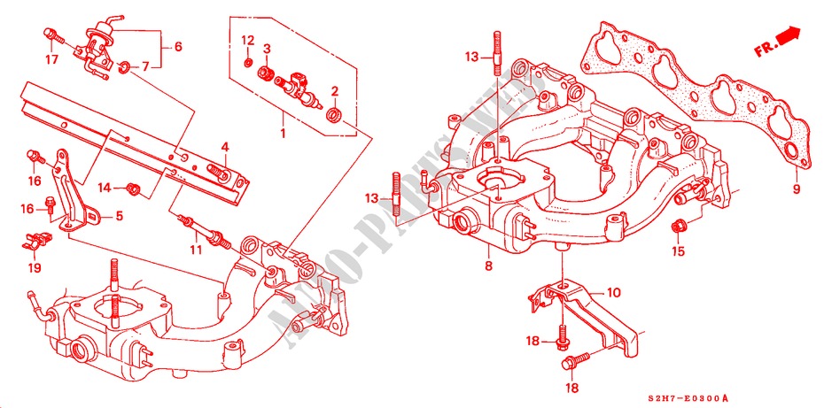 INTAKE MANIFOLD (SOHC) for Honda HR-V 4WD 3 Doors 5 speed manual 1999