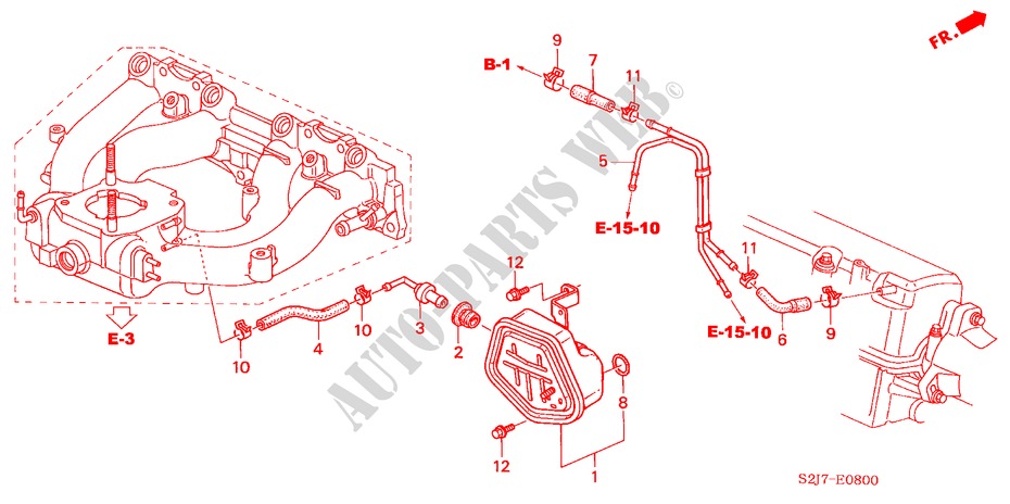 BREATHER TUBE (SOHC) for Honda HR-V 4WD 5 Doors 5 speed manual 2003