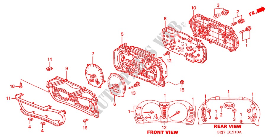 COMBINATION METER for Honda HR-V 4WD 5 Doors 5 speed manual 2003