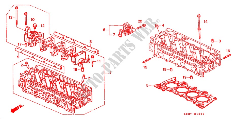CYLINDER HEAD (SOHC) for Honda HR-V 4WD 5 Doors 5 speed manual 2003