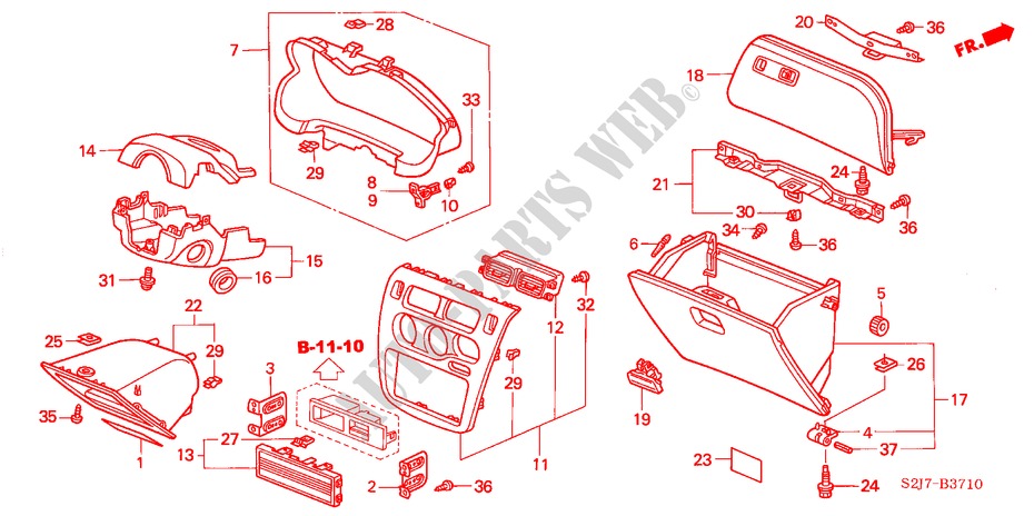 INSTRUMENT PANEL GARNISH (LH) for Honda HR-V 4WD 5 Doors 5 speed manual 2003
