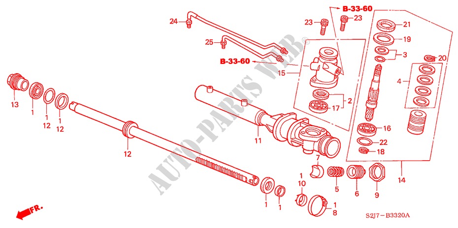 POWER STEERING GEAR BOX COMPONENTS (LH) for Honda HR-V 4WD     TUR/ISRAEL 5 Doors full automatic 2004