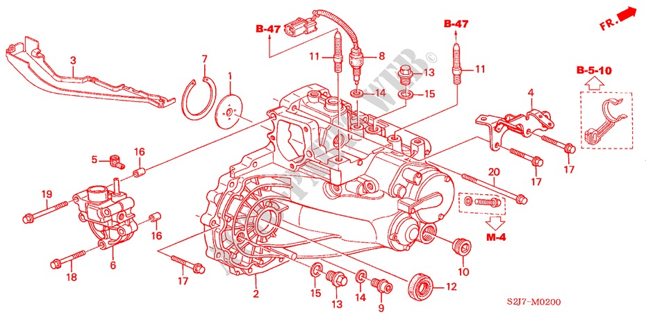 TRANSMISSION CASE for Honda HR-V 4WD 5 Doors 5 speed manual 2003