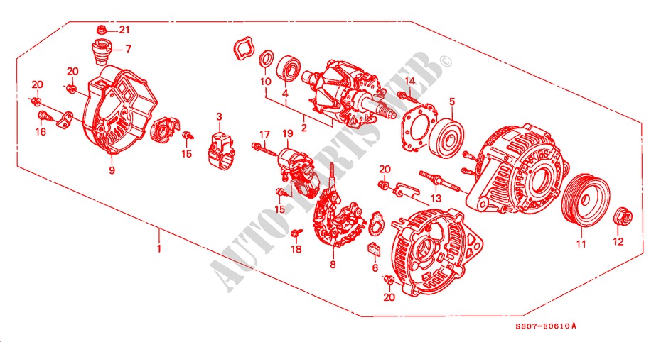 ALTERNATOR (DENSO) for Honda PRELUDE 2.2VTI 2 Doors 5 speed manual 1998