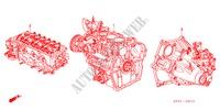 ENGINE ASSY./ TRANSMISSION ASSY. for Honda INSIGHT DX 3 Doors 5 speed manual 2000