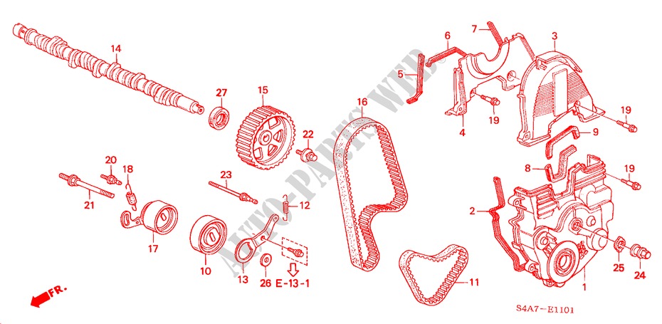 CAMSHAFT/TIMING BELT (1.8L/2.0L) for Honda ACCORD 1.8ILS 5 Doors 5 speed manual 1999