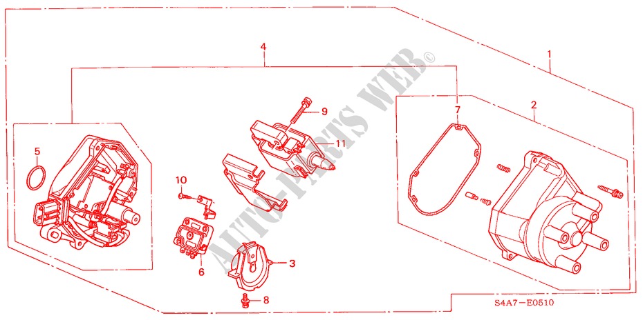 DISTRIBUTOR (LUCAS) for Honda ACCORD 1.8IES 5 Doors 5 speed manual 1999