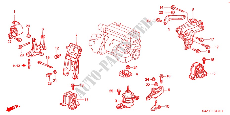 ENGINE MOUNTS (MT) (1.8L/2.0L) for Honda ACCORD 2.0IES 5 Doors 5 speed manual 2000