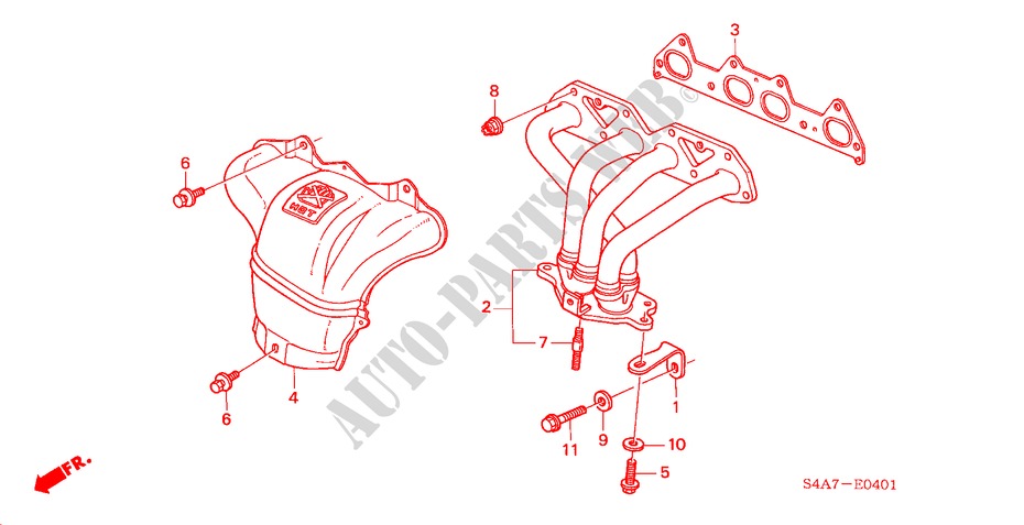 EXHAUST MANIFOLD (1.8L) for Honda ACCORD 1.8IES 5 Doors 5 speed manual 1999