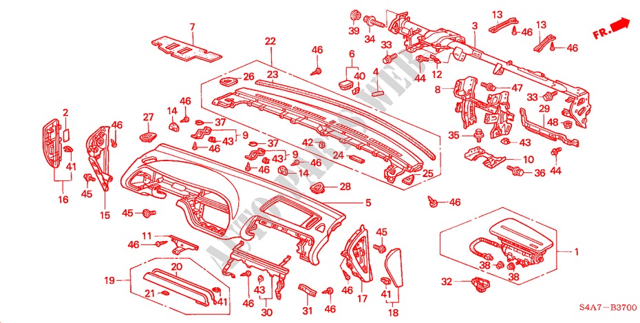 INSTRUMENT PANEL (LH) for Honda ACCORD 2.0IES 5 Doors 5 speed manual 2000