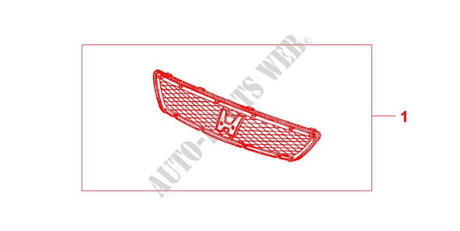 KIT MESH GRILLE TYPE R STYLE for Honda ACCORD 1.8ILS 5 Doors 5 speed manual 1999