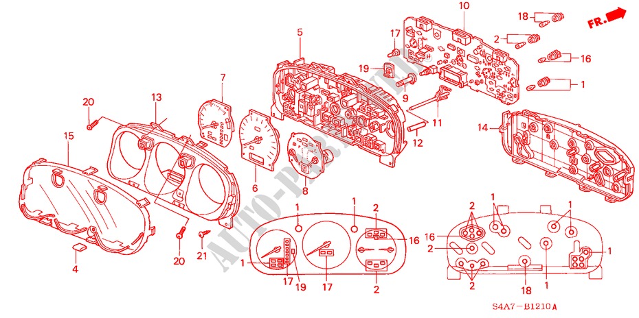 METER COMPONENTS for Honda ACCORD 1.8IES 5 Doors 5 speed manual 1999
