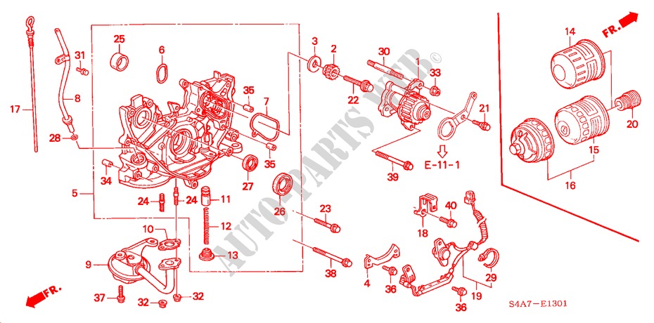 OIL PUMP/OIL STRAINER (1.8L/2.0L) for Honda ACCORD 1.8IES 5 Doors 5 speed manual 1999
