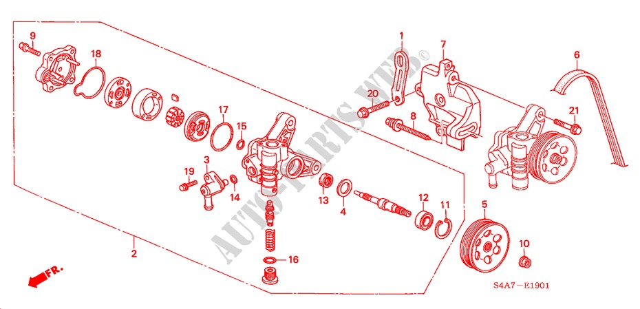 P.S. PUMP/BRACKET (1.8L/2.0L) for Honda ACCORD 1.8IES 5 Doors 5 speed manual 1999