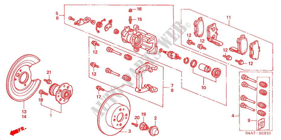 REAR BRAKE (DISK) for Honda ACCORD 2.0IES 5 Doors 5 speed manual 2000