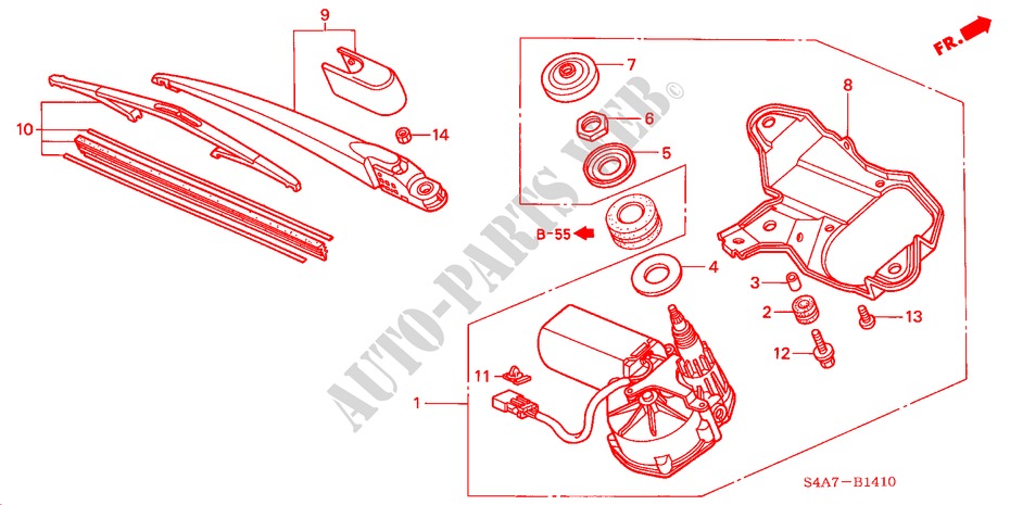 REAR WIPER for Honda ACCORD 2.0IES 5 Doors 5 speed manual 2000