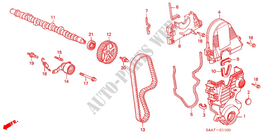 CAMSHAFT/TIMING BELT (1.6L) for Honda ACCORD 1.6ILS 5 Doors 5 speed manual 2001
