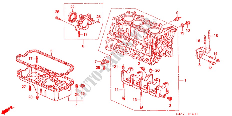 CYLINDER BLOCK/OIL PAN (1.6L) for Honda ACCORD 1.6ILS         7PA 5 Doors 5 speed manual 2001