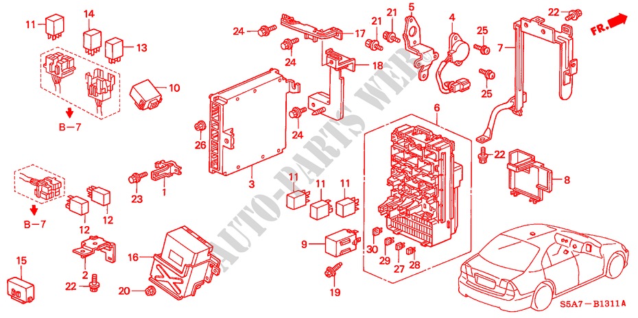 CONTROL UNIT (CABIN) (RH) for Honda CIVIC 1.4S 4 Doors 5 speed manual 2001