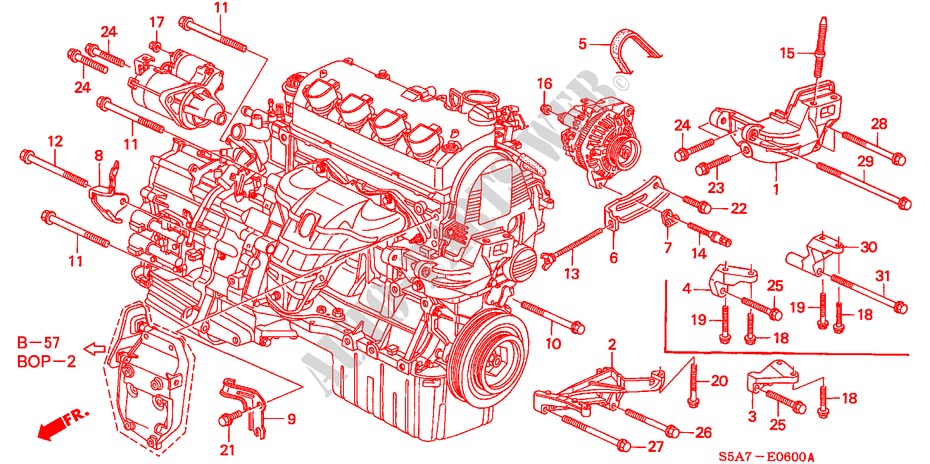 ENGINE MOUNTING BRACKET for Honda CIVIC 1.4S 4 Doors 5 speed manual 2001