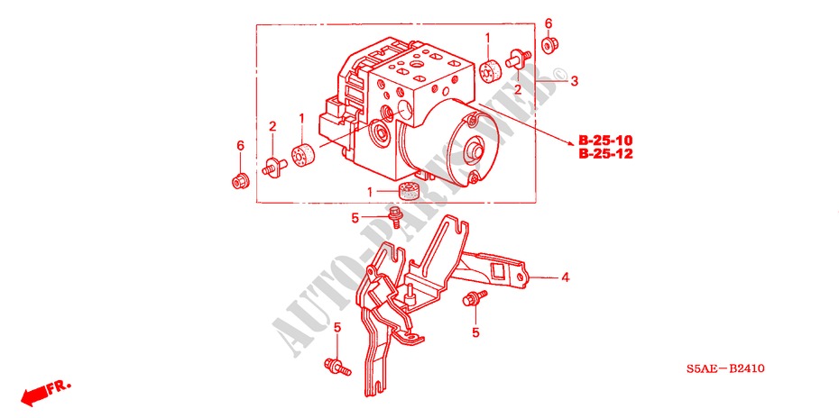ABS MODULATOR (1) for Honda CIVIC 1.6 SE 4 Doors 5 speed manual 2004