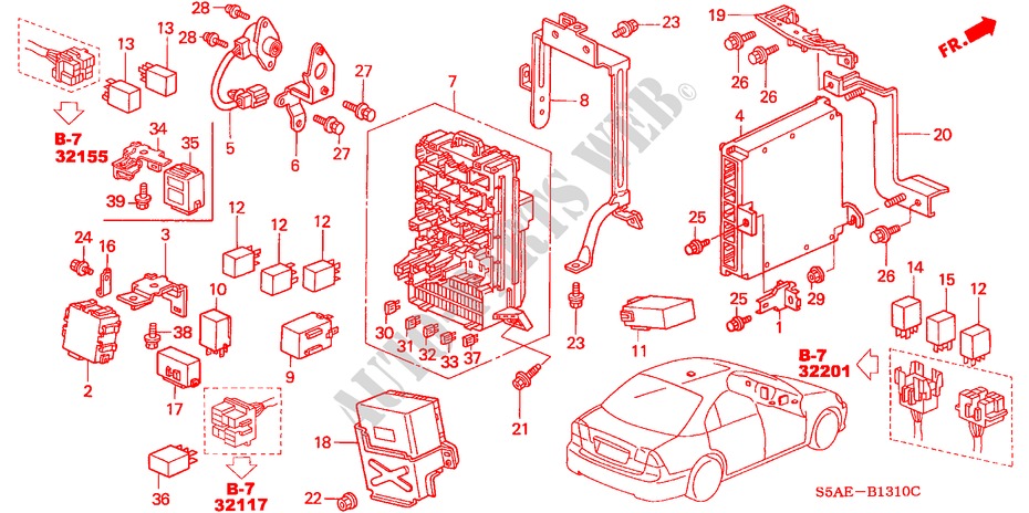 CONTROL UNIT (CABIN) (LH) for Honda CIVIC 1.6 LS 4 Doors 5 speed manual 2004