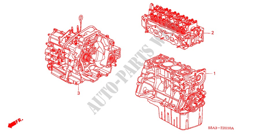 ENGINE ASSY./ TRANSMISSION ASSY. for Honda CIVIC 1.6 ES 4 Doors 5 speed manual 2004