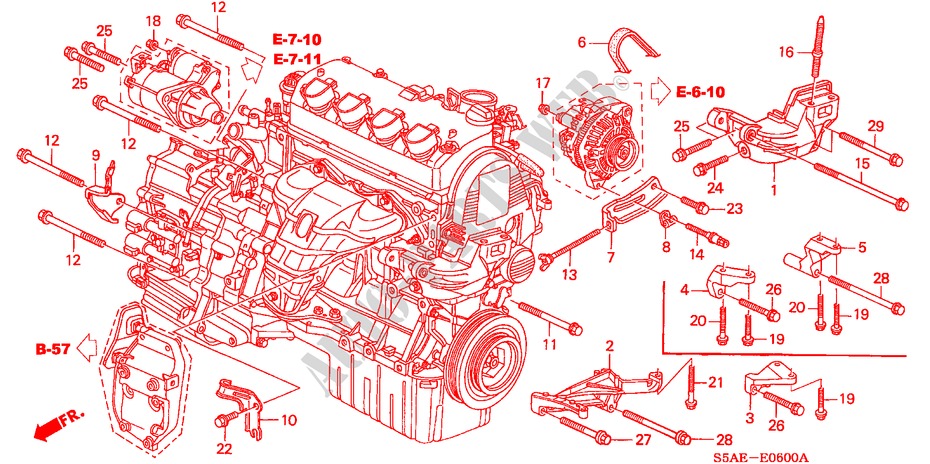 ENGINE MOUNTING BRACKET for Honda CIVIC 1.6 LS 4 Doors 5 speed manual 2004