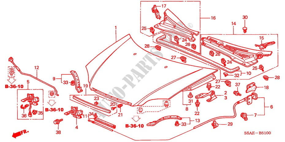 HOOD (LH) for Honda CIVIC 1.6 LS 4 Doors 5 speed manual 2004