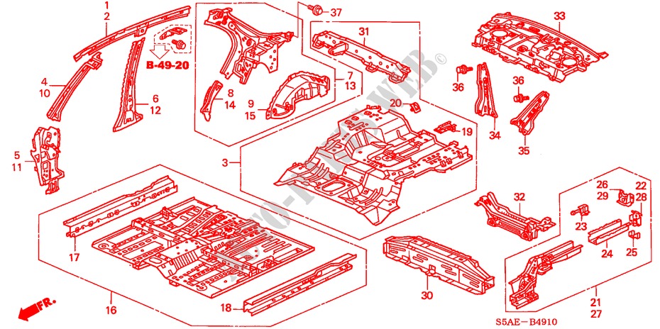 INNER PANELS for Honda CIVIC 1.6 ES 4 Doors 5 speed manual 2005