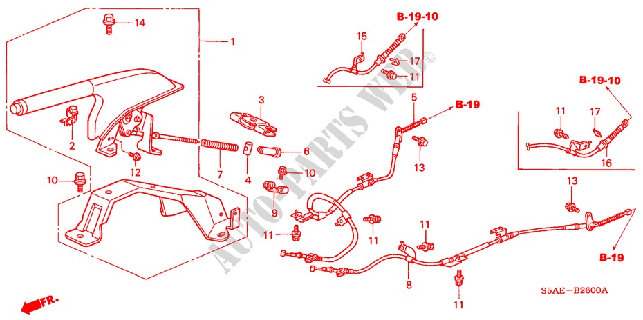 PARKING BRAKE (1) for Honda CIVIC 1.6 SE 4 Doors 5 speed manual 2004