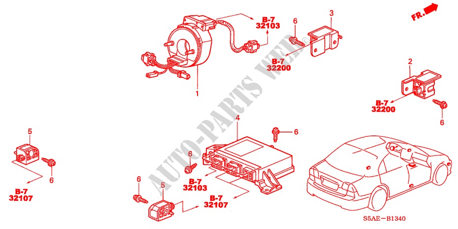 SRS UNIT (LH) for Honda CIVIC 1.6 LS 4 Doors 5 speed manual 2004