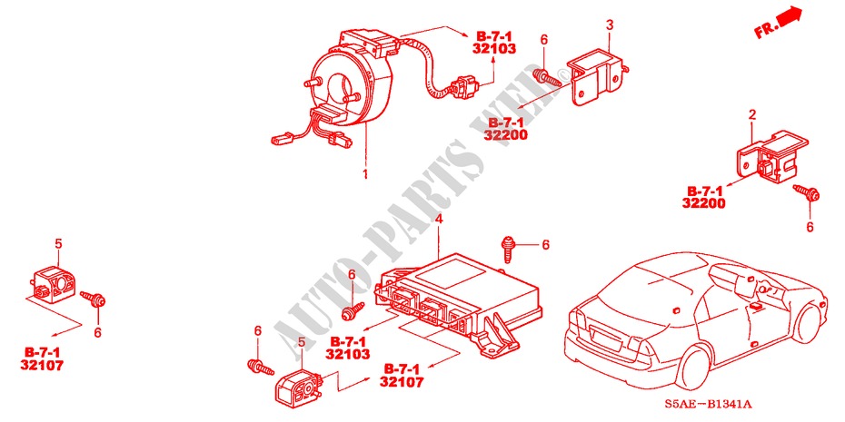SRS UNIT (RH) for Honda CIVIC 1.6 SE 4 Doors 5 speed manual 2004