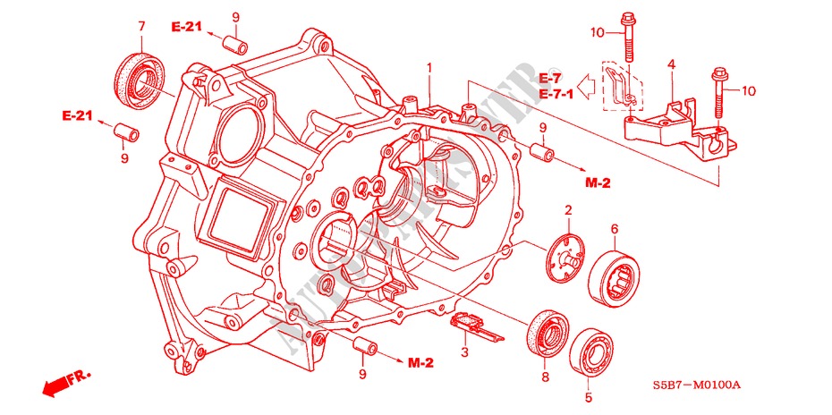 CLUTCH CASE for Honda CIVIC HYBRID HYBRID 4 Doors 5 speed manual 2005