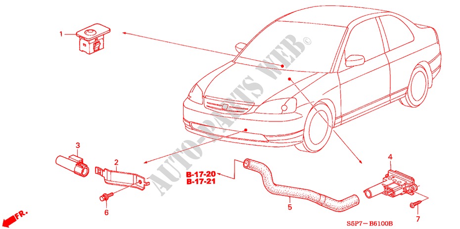 AIR CONDITIONER (SENSOR) for Honda CIVIC COUPE ES 2 Doors 5 speed manual 2002