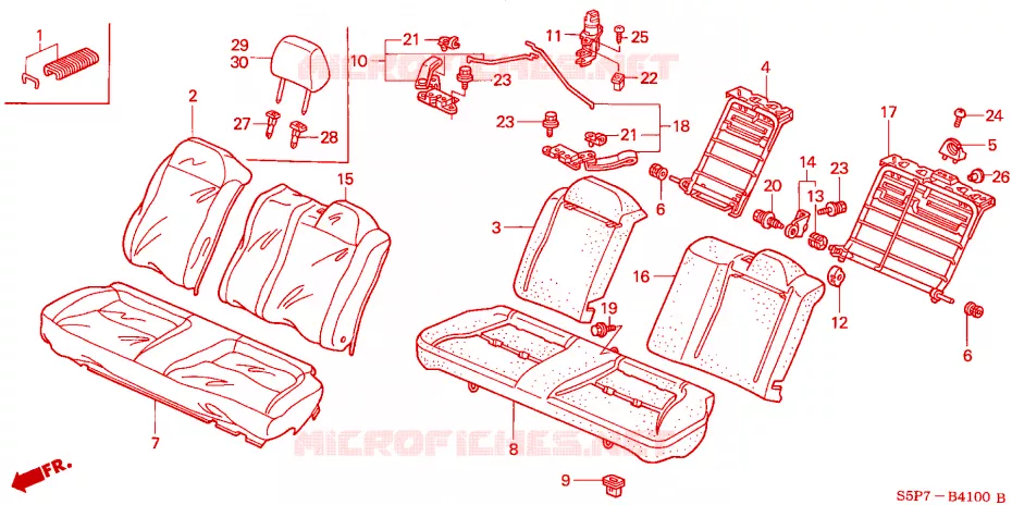 REAR SEAT Honda  CIVIC COUPE 2004 ES 4 speed automatic 