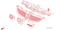 FRONT GRILLE (2) for Honda CIVIC TYPE R 3 Doors 6 speed manual 2004