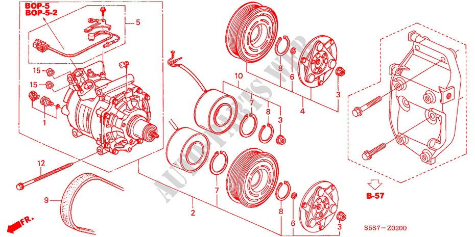 AIR CONDITIONER (COMPRESSOR) (1.4L/1.6L) for Honda CIVIC 1.4B 3 Doors 5 speed manual 2002