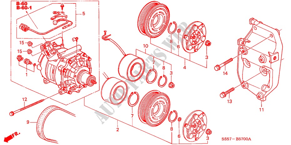 AIR CONDITIONER (COMPRESSOR) (1.4L/1.6L) for Honda CIVIC 1.4S 3 Doors 5 speed manual 2002