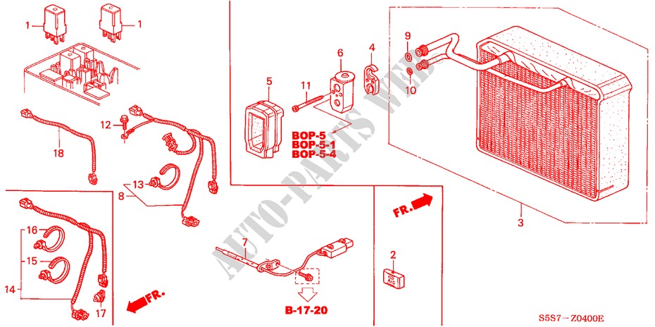 AIR CONDITIONER (EVAPORATOR) (LH) for Honda CIVIC 1.4LS 3 Doors 5 speed manual 2002